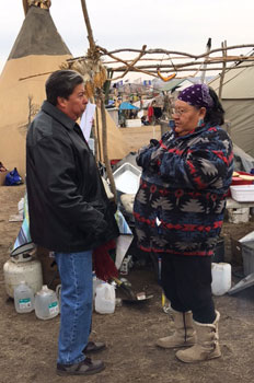 David Wilson and unidentified woman at Standing Rock