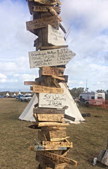Directional signs at Standing Rock